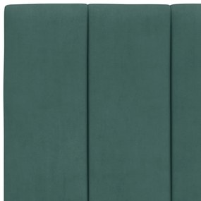 Estrutura de cama c/ luzes LED 80x200 cm veludo verde-escuro