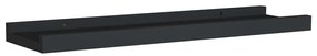 Unidade de prateleiras com rebordo 2 pcs 40x9x3 cm MDF preto