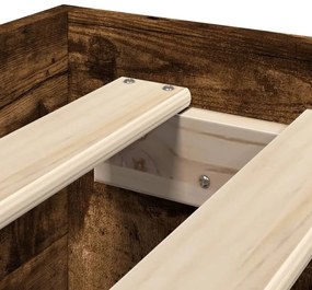 Estrutura cama s/ colchão derivados de madeira carvalho fumado