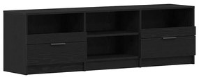 Estante para TV Carvalho Preto 150x33,5x45 cm Madeira Revestida