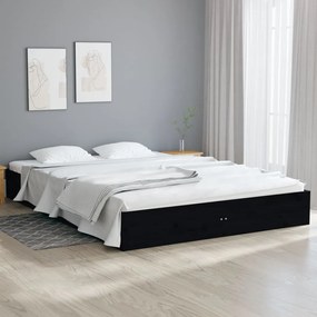 820051 vidaXL Estrutura de cama 120x200 cm madeira maciça preto