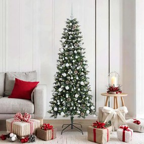vidaXL Árvore de Natal Artificial Verde 180 cm PVC, Plástico e Aço