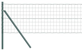Cerca Euro com 13 postes 0,8x25 m em aço galvanizado verde