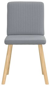 Cadeiras de jantar 6 pcs tecido cinzento-claro