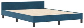 Cama vidaXL Azul Escuro 140x190 cm Veludo