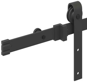 Kit de ferragens para porta deslizante 152,5 cm aço preto