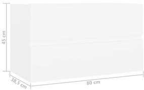 Armário de Parede para Lavatório de 80 cm - Branco - Design Moderno