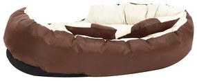 Almofadão p/ cães reversível lavável 110x80x23cm castanho/creme