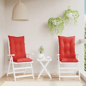 vidaXL Almofadões para cadeiras altas de jardim 2 pcs tecido vermelho