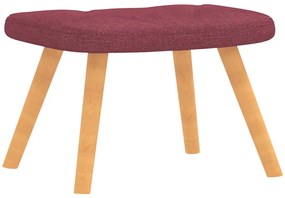 Poltrona de descanso com banco tecido vermelho tinto