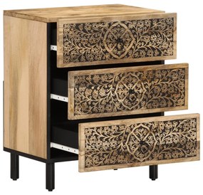 Mesa de cabeceira 50x33x60 cm madeira de mangueira maciça