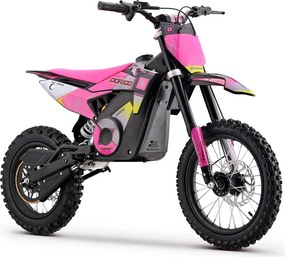 Mini moto elétrica para crianças velocidade até 38 km/h aprox. C/Limitador 1600W DORADO PD7 14/12" Rosa