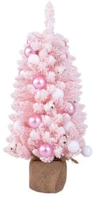 Mini árvore de Natal artificial de 90 cm flocada com bolas de algodão natural - Azul