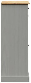 Sapateira VIGO 60x35x96 cm madeira de pinho maciça cinzento