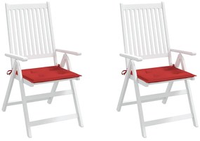 Almofadões p/ cadeiras de jardim 2 pcs tecido oxford vermelho