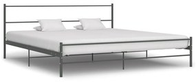 Estrutura de cama 200x200 cm metal cinzento