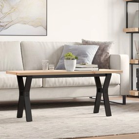 Mesa de centro estrutura em Y 110x40x45,5cm pinho/aço