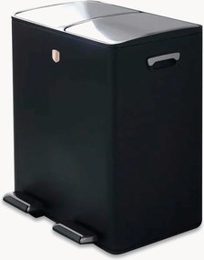 Caixotes do lixo com pedal Matte Black, conjunto de 2
