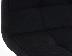 Banco de bar Lincoln em tecido 42 x 94 x 49 cm Preto