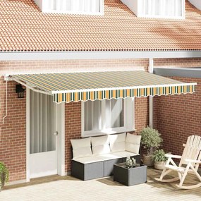 Toldo Retrátil Manual Verde e Amarelo 400x200 cm
