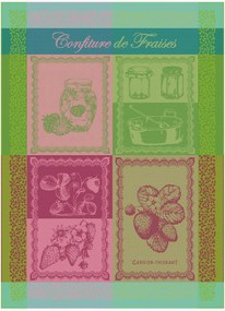 Panos de cozinha jacquard Confiture De Fraises Printemps, conjunto de 4
