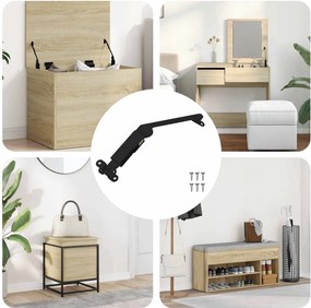 vidaXL Hinge de suporte de tampa 12 pcs Preto 192 x 32 x 50 mm Aço