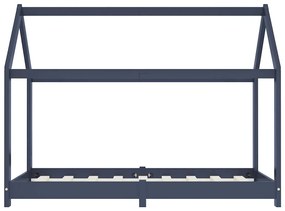 Estrutura de cama para crianças 80x160 cm pinho maciço cinza