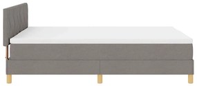 Cama Box com Colchão &amp; LED Taupe 140x200 cm Tecido