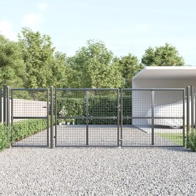 vidaXL Portão de jardim em tela antracite 400x125 cm aço galvanizado.