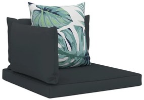 vidaXL Almofadões para sofás de paletes 4 pcs tecido antracite