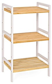 Rack de armazenamento de bambu de 3 camadas SONGMICS para banheiro, cozinha, quarto, 45 x 31,5 x 80 cm, grão natural e branco BCB73Y