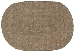 vidaXL Tapetes de área Oval Cinzeto 100 x 152 cm Juta