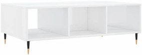Mesa de centro 104x60x35 cm derivados madeira branco brilhante