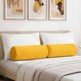 vidaXL Almofadas de Apoio 2 pcs Amarelo Claro Ø 25 x 70 cm