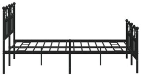 Estrutura de cama com cabeceira e pés 140x200 cm metal preto