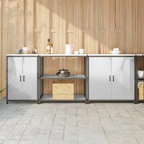 vidaXL Conjunto de Armazenamento para Cozinha 3 pcs Prata