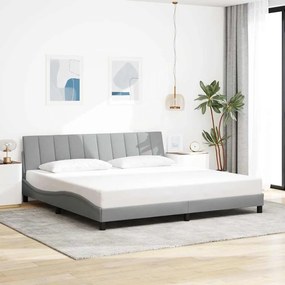 vidaXL Estrutura de cama sem colchão 200x200 cm tecido cinzento-claro