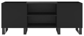 Armário para discos 121x38x48 cm derivados de madeira preto