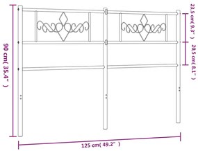 Cabeceira de cama 120 cm metal preto