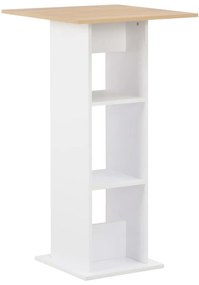 Mesa de bar 60x60x110 cm branco e carvalho sonoma