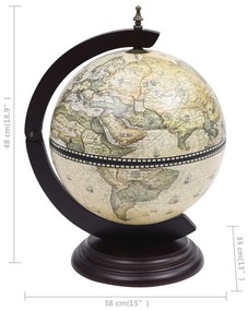 Garrafeira de mesa em forma de globo madeira de eucalipto verde