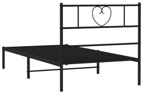 Estrutura de cama com cabeceira 107x203 cm metal preto