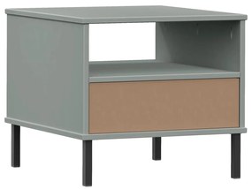 Mesa cabeceira c/ pernas de metal pinho maciço OSLO cinzento