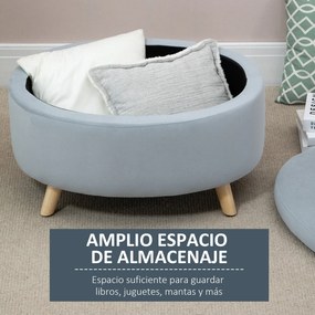 Banco Otomano com Arrumação – Bergen – 71x51,5x42 cm – Cinzento