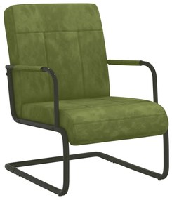 325791 vidaXL Cadeira cantilever veludo verde-claro