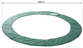Tampa de proteção Borda da cama elástica 305 cm Verde Trampolins