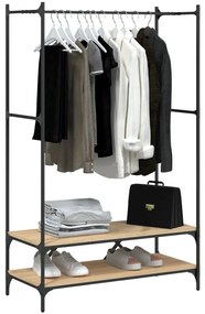 Charriot/Suporte p/ roupas c/ prateleiras deriv. madeira carvalho sono
