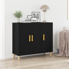 Aparador vidaXL Preto Carvalho 90x34x80 cm Madeira de Engenharia