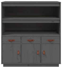 Aparador alto 100x40x108,5 cm pinho maciço cinzento