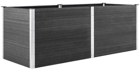 Canteiro elevado de jardim 250x100x91 cm WPC cinzento